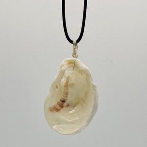 Shell Pendant on 24" Black Cord Necklace; B24-22
